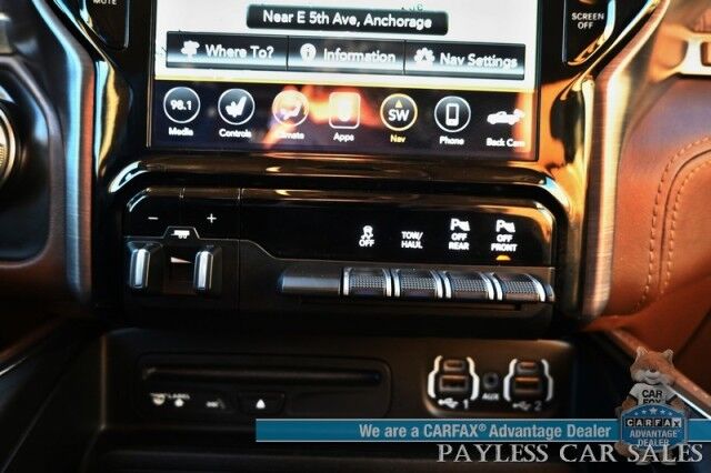 2019 Ram 1500 Longhorn / 4X4 / Crew Cab / Auto Start / Heated & Cooled Seats / Heated Steering / NAV / Sunroof / Harmon Kardon Speakers / Adaptive Cruise / Lane Depart & Blind Spot / Apple CarPlay & Android Auto / Back Up Cam / Tow Pkg / 1-Owner Anchorage AK