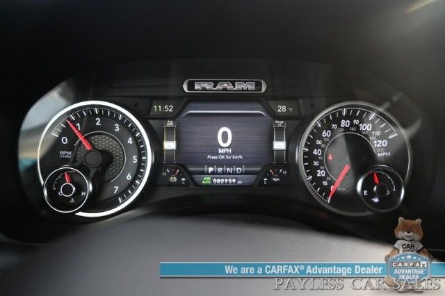 2019 Ram 1500 Rebel / 4X4 / Crew Cab / Auto Start / Heated & Cooled Leather Seats / Heated Steering Wheel / Pano Sunroof / Harman Kardon Speakers / Blind Spot Alert / Apple CarPlay & Android Auto / Back Up Camera / Bed Liner / Tow Pkg Anchorage AK