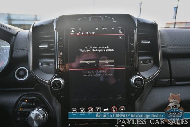 2019 Ram 1500 Rebel / 4X4 / Crew Cab / Auto Start / Heated & Cooled Leather Seats / Heated Steering Wheel / Pano Sunroof / Harman Kardon Speakers / Blind Spot Alert / Apple CarPlay & Android Auto / Back Up Camera / Bed Liner / Tow Pkg Anchorage AK