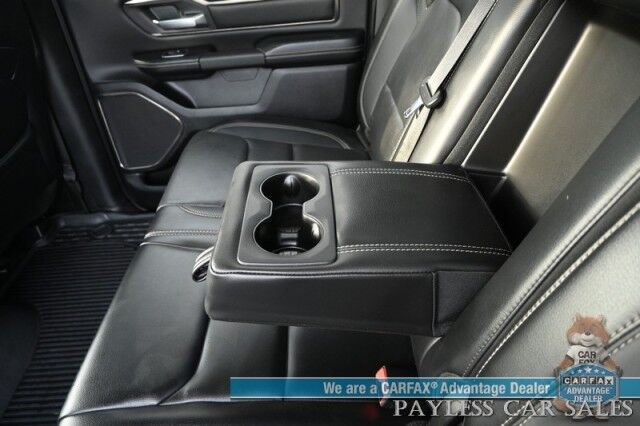 2019 Ram 1500 Rebel / 4X4 / Crew Cab / Auto Start / Heated & Cooled Leather Seats / Heated Steering Wheel / Pano Sunroof / Harman Kardon Speakers / Blind Spot Alert / Apple CarPlay & Android Auto / Back Up Camera / Bed Liner / Tow Pkg Anchorage AK