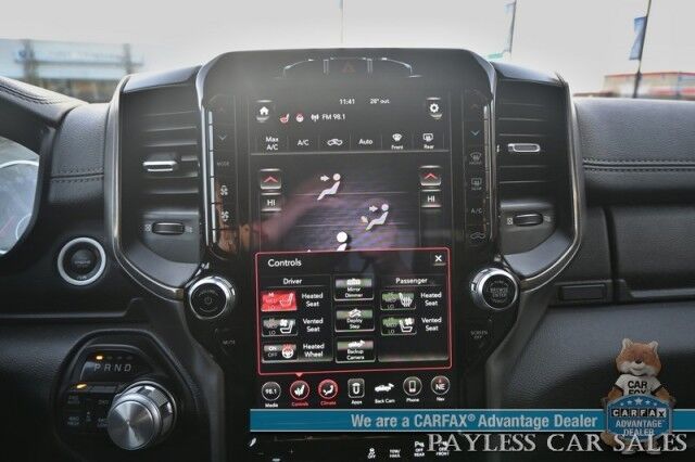 2019 Ram 1500 Rebel / 4X4 / Crew Cab / Auto Start / Heated & Cooled Leather Seats / Heated Steering Wheel / Pano Sunroof / Harman Kardon Speakers / Blind Spot Alert / Apple CarPlay & Android Auto / Back Up Camera / Bed Liner / Tow Pkg Anchorage AK