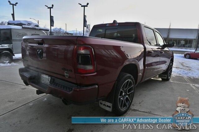 2019 Ram 1500 Rebel / 4X4 / Crew Cab / Auto Start / Heated & Cooled Leather Seats / Heated Steering Wheel / Pano Sunroof / Harman Kardon Speakers / Blind Spot Alert / Apple CarPlay & Android Auto / Back Up Camera / Bed Liner / Tow Pkg Anchorage AK