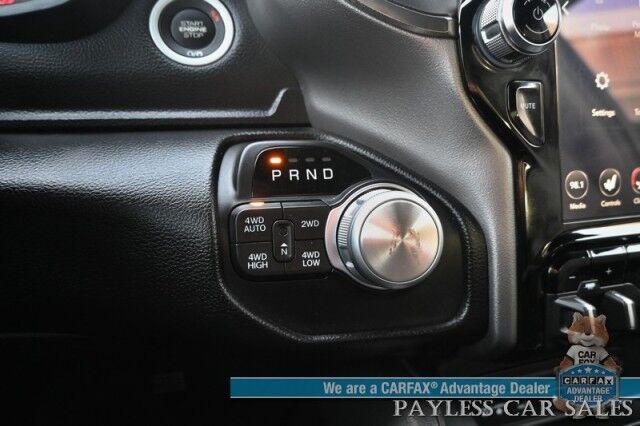 2019 Ram 1500 Rebel / 4X4 / Crew Cab / Auto Start / Heated & Cooled Leather Seats / Heated Steering Wheel / Pano Sunroof / Harman Kardon Speakers / Blind Spot Alert / Apple CarPlay & Android Auto / Back Up Camera / Bed Liner / Tow Pkg Anchorage AK