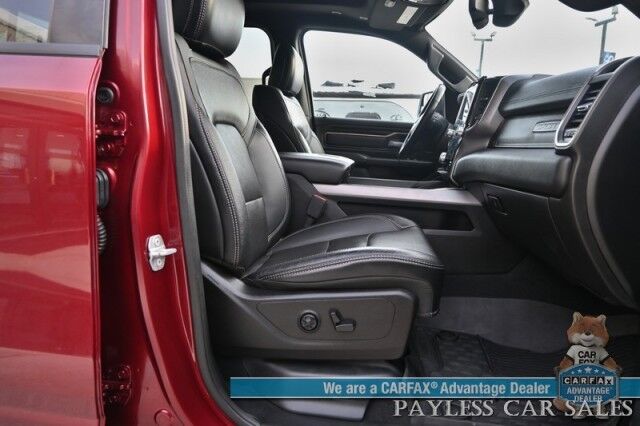 2019 Ram 1500 Rebel / 4X4 / Crew Cab / Auto Start / Heated & Cooled Leather Seats / Heated Steering Wheel / Pano Sunroof / Harman Kardon Speakers / Blind Spot Alert / Apple CarPlay & Android Auto / Back Up Camera / Bed Liner / Tow Pkg Anchorage AK