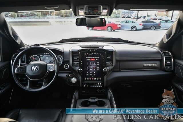 2019 Ram 1500 Rebel / 4X4 / Crew Cab / Auto Start / Heated & Cooled Leather Seats / Heated Steering Wheel / Pano Sunroof / Harman Kardon Speakers / Blind Spot Alert / Apple CarPlay & Android Auto / Back Up Camera / Bed Liner / Tow Pkg Anchorage AK