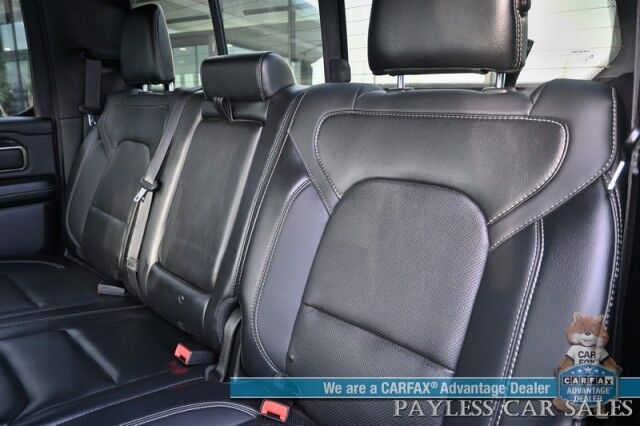 2019 Ram 1500 Rebel / 4X4 / Crew Cab / Auto Start / Heated & Cooled Leather Seats / Heated Steering Wheel / Pano Sunroof / Harman Kardon Speakers / Blind Spot Alert / Apple CarPlay & Android Auto / Back Up Camera / Bed Liner / Tow Pkg Anchorage AK