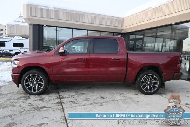 2019 Ram 1500 Rebel / 4X4 / Crew Cab / Auto Start / Heated & Cooled Leather Seats / Heated Steering Wheel / Pano Sunroof / Harman Kardon Speakers / Blind Spot Alert / Apple CarPlay & Android Auto / Back Up Camera / Bed Liner / Tow Pkg Anchorage AK