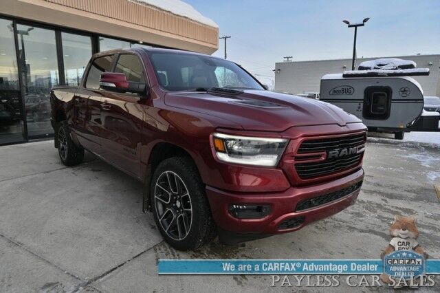 2019 Ram 1500 Rebel / 4X4 / Crew Cab / Auto Start / Heated & Cooled Leather Seats / Heated Steering Wheel / Pano Sunroof / Harman Kardon Speakers / Blind Spot Alert / Apple CarPlay & Android Auto / Back Up Camera / Bed Liner / Tow Pkg Anchorage AK