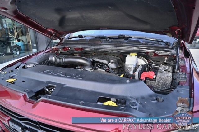 2019 Ram 1500 Rebel / 4X4 / Crew Cab / Auto Start / Heated & Cooled Leather Seats / Heated Steering Wheel / Pano Sunroof / Harman Kardon Speakers / Blind Spot Alert / Apple CarPlay & Android Auto / Back Up Camera / Bed Liner / Tow Pkg Anchorage AK