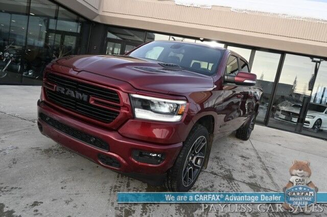 2019 Ram 1500 Rebel / 4X4 / Crew Cab / Auto Start / Heated & Cooled Leather Seats / Heated Steering Wheel / Pano Sunroof / Harman Kardon Speakers / Blind Spot Alert / Apple CarPlay & Android Auto / Back Up Camera / Bed Liner / Tow Pkg Anchorage AK