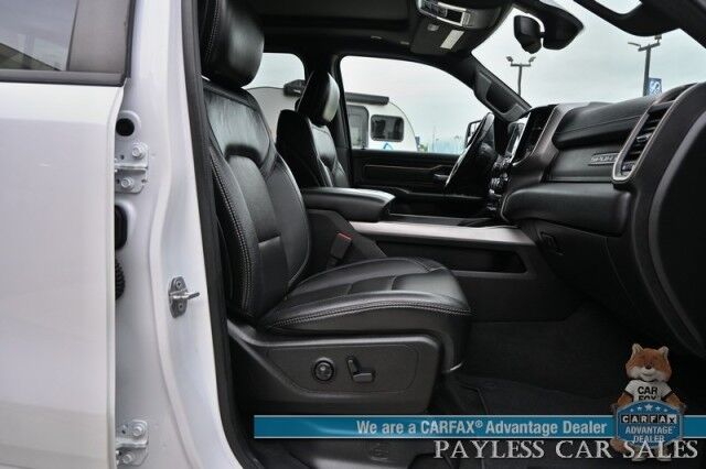 2019 Ram 1500 Rebel / 4X4 / Crew Cab / Level 2 Group / Auto Start / Heated & Cooled Leather Seats / Heated Steering Wheel / Navigation / Panoramic Sunroof / Alpine Speakers / Blind Spot Alert / Apple CarPlay & Android Auto / Tow Pkg Anchorage AK