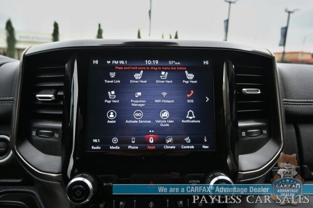 2019 Ram 1500 Rebel / 4X4 / Crew Cab / Level 2 Group / Auto Start / Heated & Cooled Leather Seats / Heated Steering Wheel / Navigation / Panoramic Sunroof / Alpine Speakers / Blind Spot Alert / Apple CarPlay & Android Auto / Tow Pkg Anchorage AK