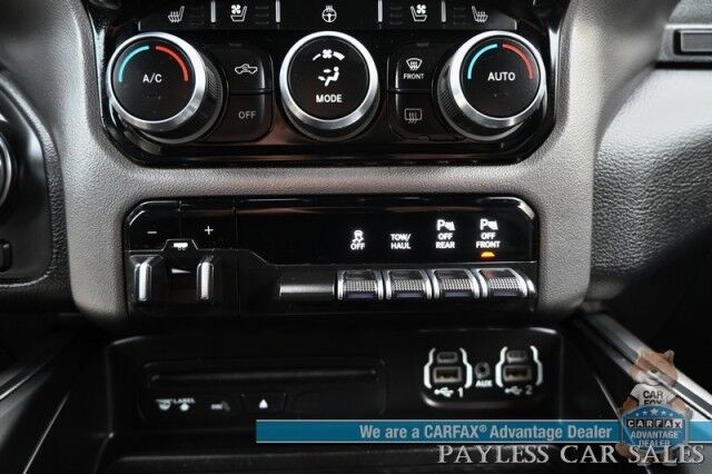 2019 Ram 1500 Rebel / 4X4 / Crew Cab / Level 2 Group / Auto Start / Heated & Cooled Leather Seats / Heated Steering Wheel / Navigation / Panoramic Sunroof / Alpine Speakers / Blind Spot Alert / Apple CarPlay & Android Auto / Tow Pkg Anchorage AK