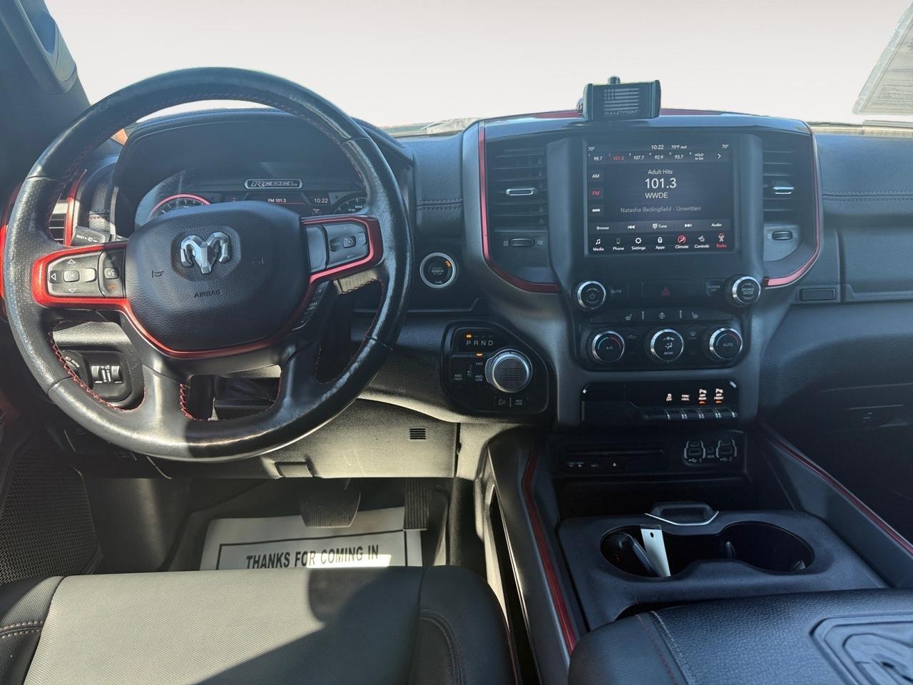 2019 Ram 1500 Rebel, HEATED SEATS, HEATED STEERING WHEEL, BACKUP CAMERA, UNIVERSAL GARAGE DOOR OPENER, RUNNING BOARDS, POWER SLIDING REAR WINDOW, REMOTE START, TONNEAU COVER, APPLE CARPLAY/ANDROID AUTO, RAMBOXES, CLEAN CARFAX!