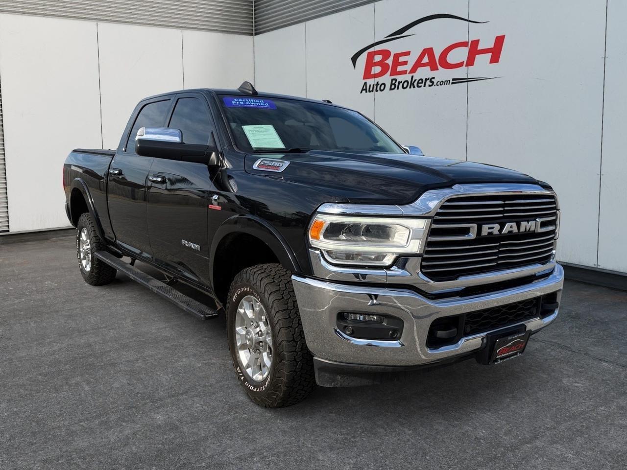 2019 Ram 2500 Laramie, HEATED/VENTILATED SEATS, HEATED STEERING WHEEL, TOW HOOKS, POWER/HEATED MIRRORS, BACKUP CAMERA, APPLE CARPLAY/ANDROID AUTO, REMOTE START, UNIVERSAL GARAGE DOOR OPENER, RUNNING BOARDS, ALPINE SPEAKERS, CLEAN CARFAX!