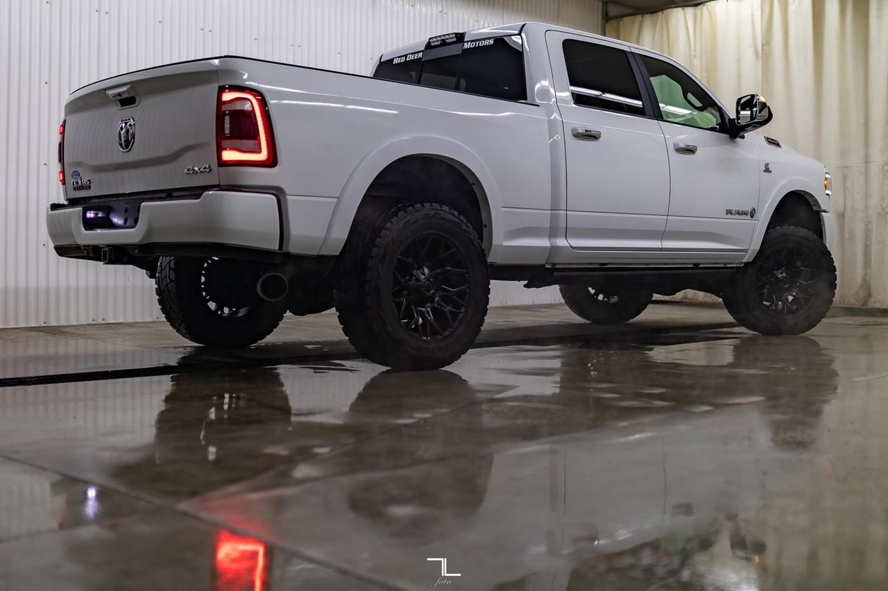 2019 Ram 3500 4x4 Crew Cab Laramie Diesel Leather Roof Nav Level Kit Wheels Red Deer AB