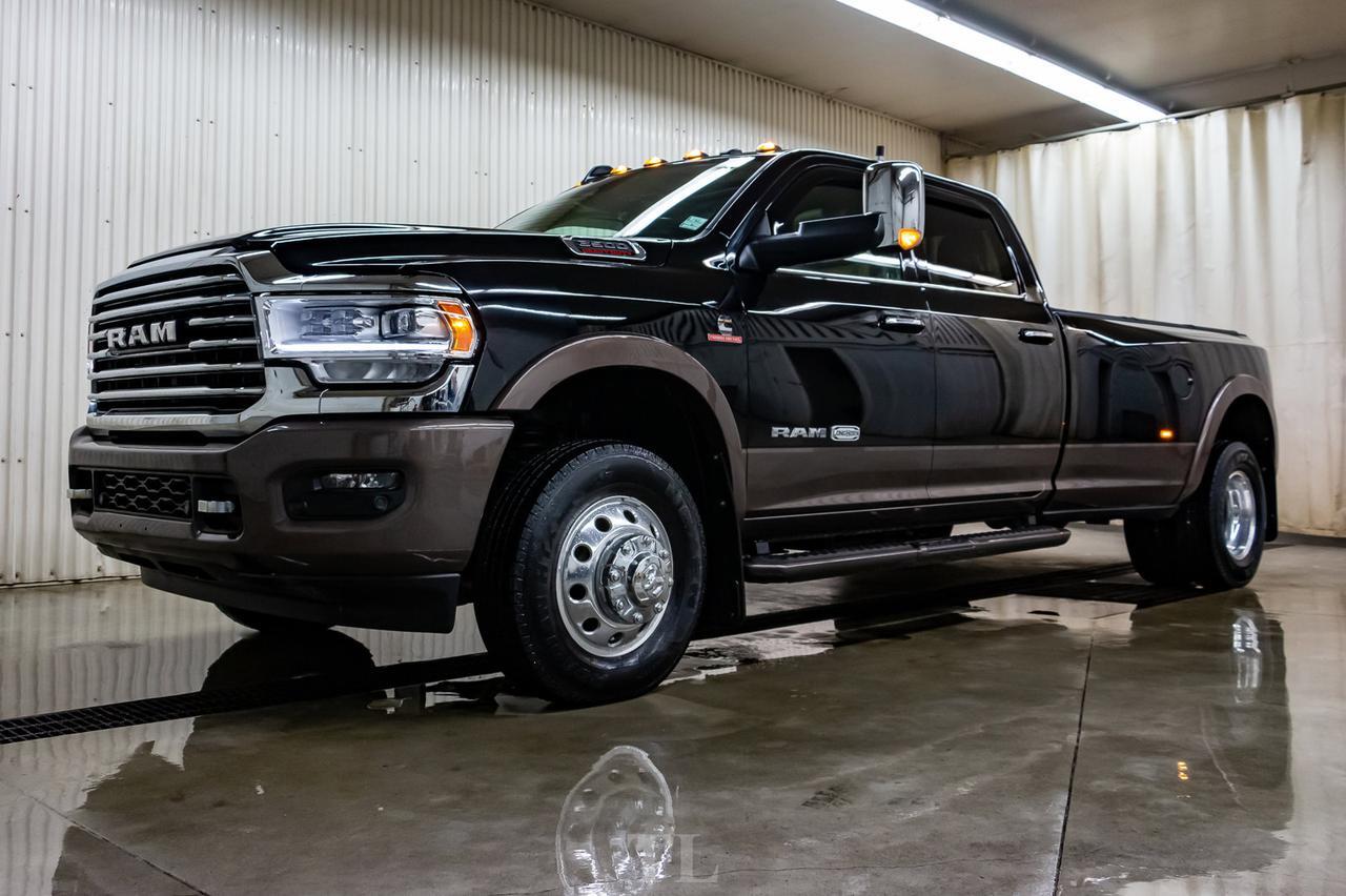 2019 Ram 3500 4x4 Crew Cab Longhorn Dually Diesel Leather Roof Nav Red Deer AB