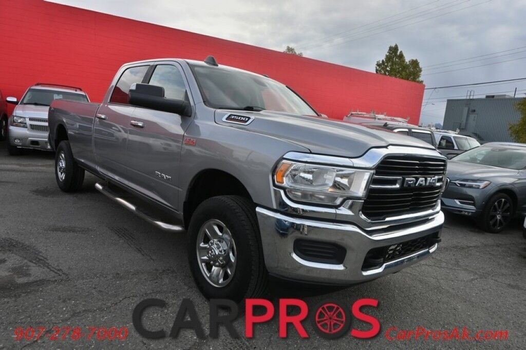 2019 Ram 3500 Big Horn - 4x4 - Crew Cab - 6.4L Hemi V8 - Auto Start - Backup Camera - Bluetooth - Trailer Brake Controller - Tow Mirrors - Spray In Bedliner - Tonneau Cover - Tow Pkg - Low Miles Anchorage AK