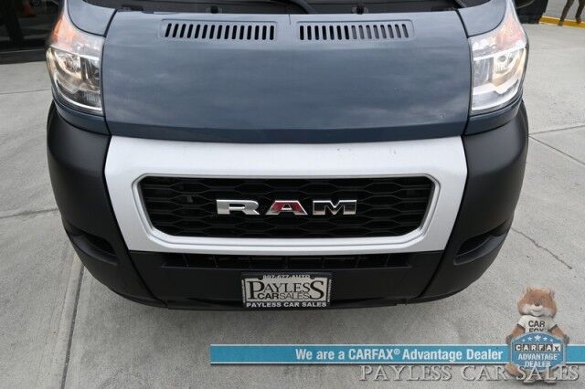 2019 Ram ProMaster Cargo Van High Roof / 3.6L V6 / Power Locks, Windows & Mirrors / Bluetooth / USB Input / Back Up Camera / Rear Park Sensors / Air Conditioning / Pass Through Bulkhead / Adjustable Built In Shelving Anchorage AK