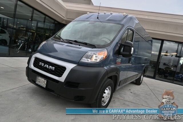 2019 Ram ProMaster Cargo Van High Roof / 3.6L V6 / Power Locks, Windows & Mirrors / Bluetooth / USB Input / Back Up Camera / Rear Park Sensors / Air Conditioning / Pass Through Bulkhead / Adjustable Built In Shelving Anchorage AK