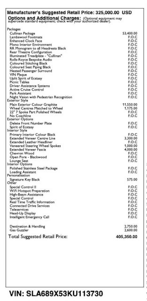 2019 Rolls-Royce Cullinan ~$405,350 MSRP~BESPOKE AUDIO~THEATRE~$75K IN OPTION San Diego CA
