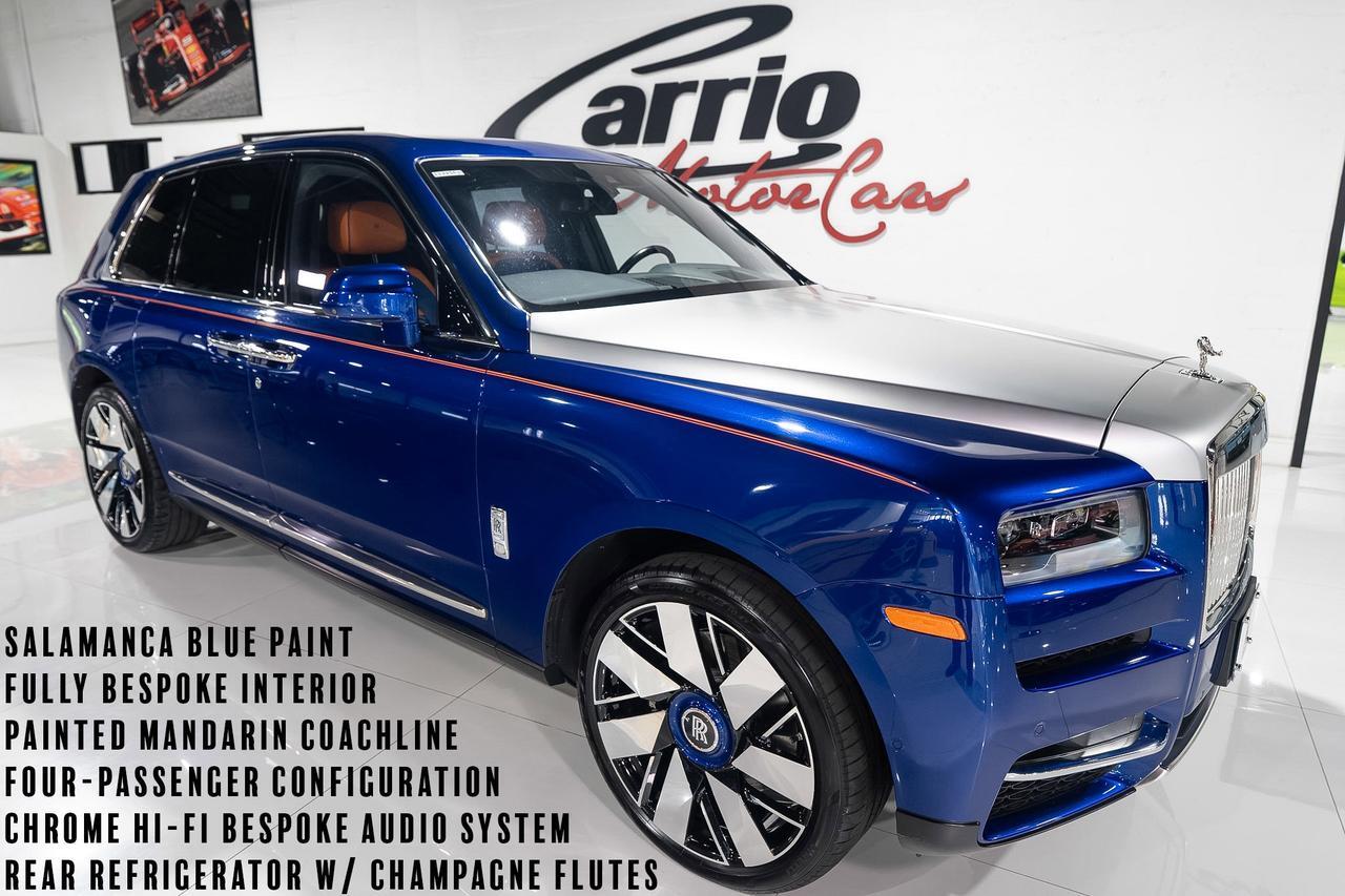 2019 Rolls-Royce Cullinan FOUR-PASSENGER CONFIGURATION! Salamanca Blue paint, Mandarin coachline, bespoke interior AND MORE!!!