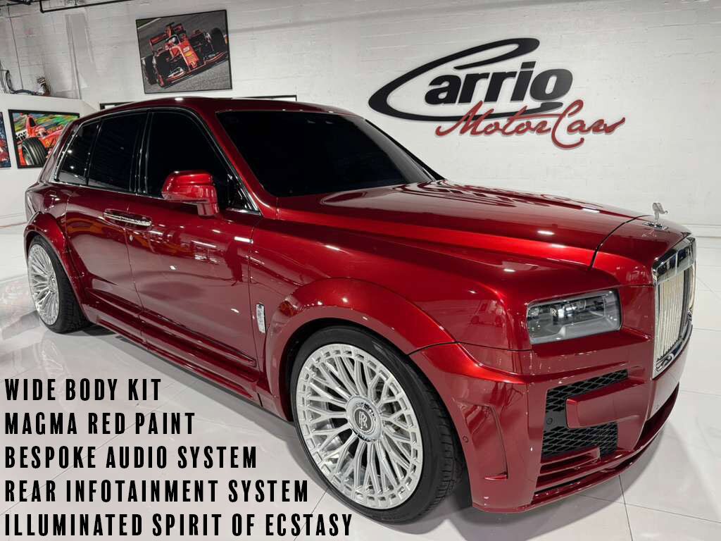 2019 Rolls-Royce Cullinan wide body kit, Magma Red paint, Bespoke Audio System, rear infotainment system AND MUCH MORE!!