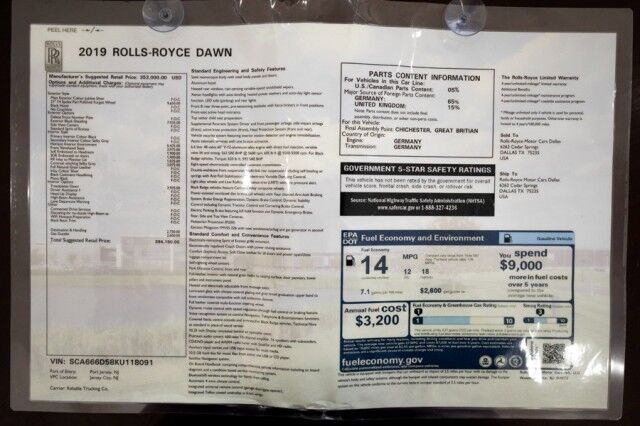 2019 Rolls-Royce Dawn ($394,150 MSRP!!) *ONLY 11,000 MILES* *FACTORY ORDERED BLACK EXTERIOR DETAILING* San Diego CA