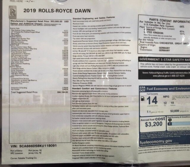 2019 Rolls-Royce Dawn ($394,150 MSRP!!) *ONLY 11,000 MILES* *FACTORY ORDERED BLACK EXTERIOR DETAILING* San Diego CA