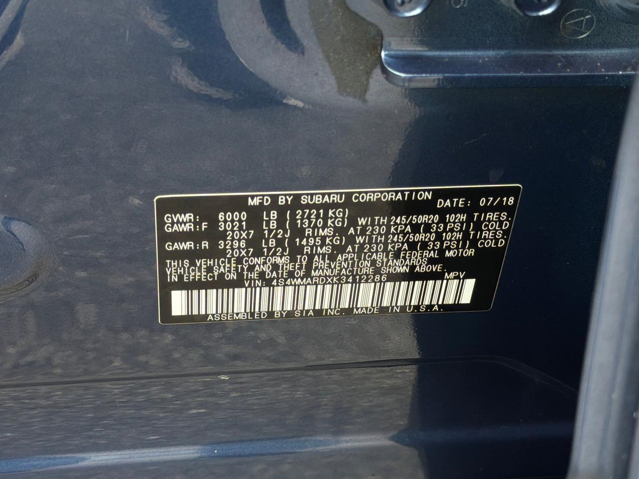 2019 Subaru Ascent Touring Hagerstown MD