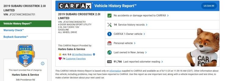 2019 Subaru Crosstrek Limited - 1 OWNER - GREAT SERVICE HISTORY - LOADED Webster MA