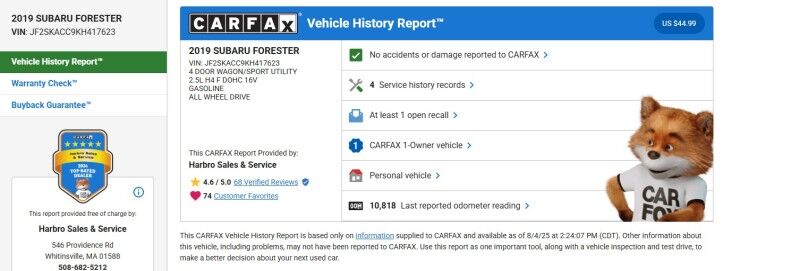 2019 Subaru Forester - 1 LOCAL ELDERLY OWNER - ORIGINAL MILES Webster MA
