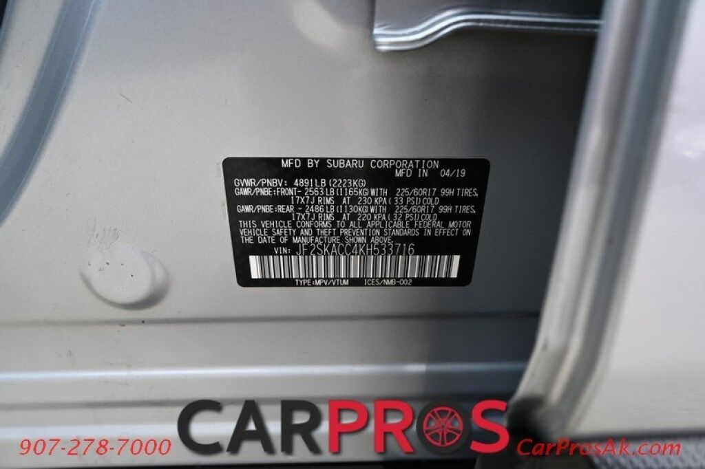 2019 Subaru Forester - AWD - Eye Sight Pkg - Remote Start - Keyless Entry - Power Windows, Mirrors & Locks - Bluetooth - Apple CarPlay/Android Auto - Adaptive Cruise Control - Lane Assist - Pre-Collision Braking - Backup Camera - 33MPG Anchorage AK