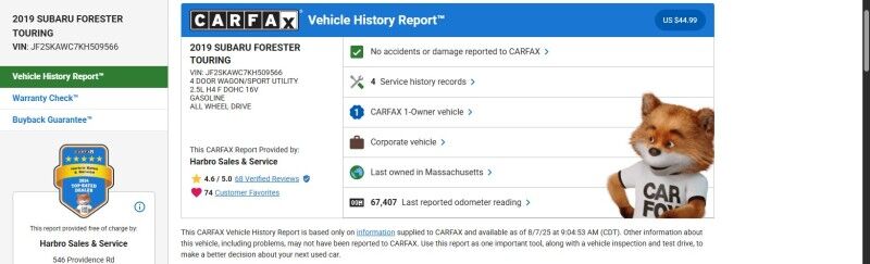 2019 Subaru Forester Touring - 1 OWNER - FULLY LOADED Webster MA
