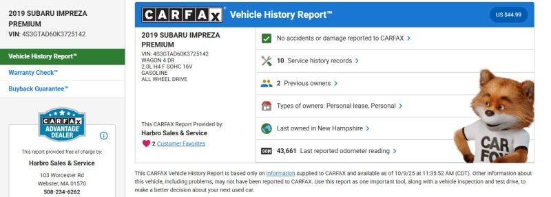 2019 Subaru Impreza Premium Webster MA