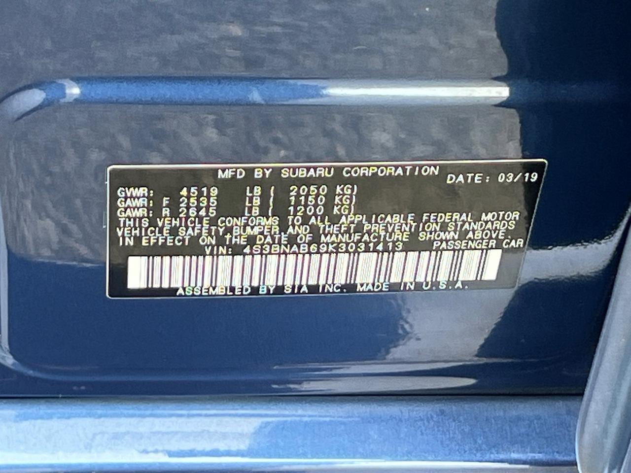 2019 Subaru Legacy 2.5i Hagerstown MD