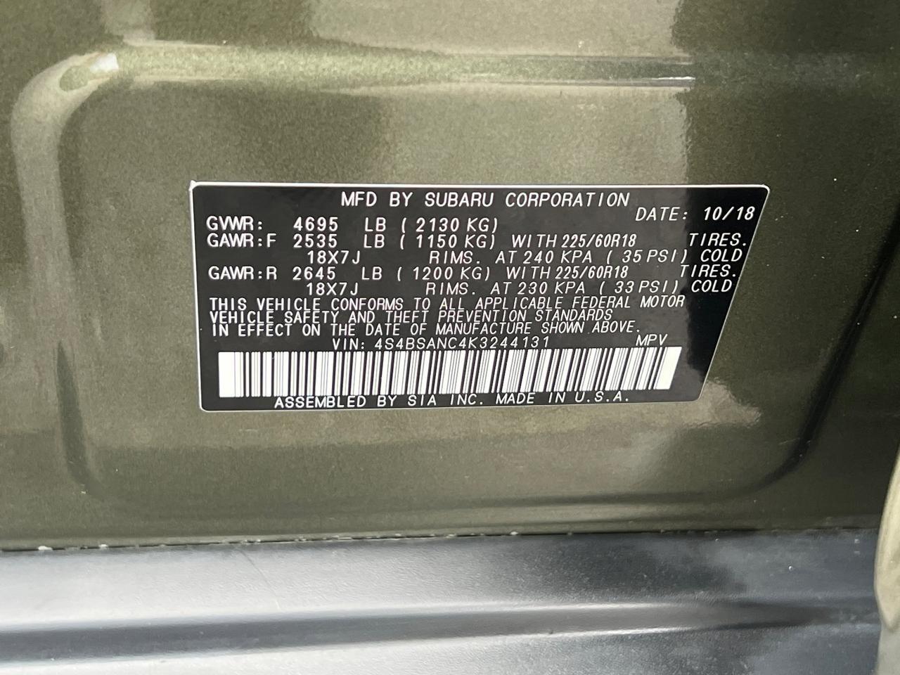 2019 Subaru Outback 2.5i Hagerstown MD