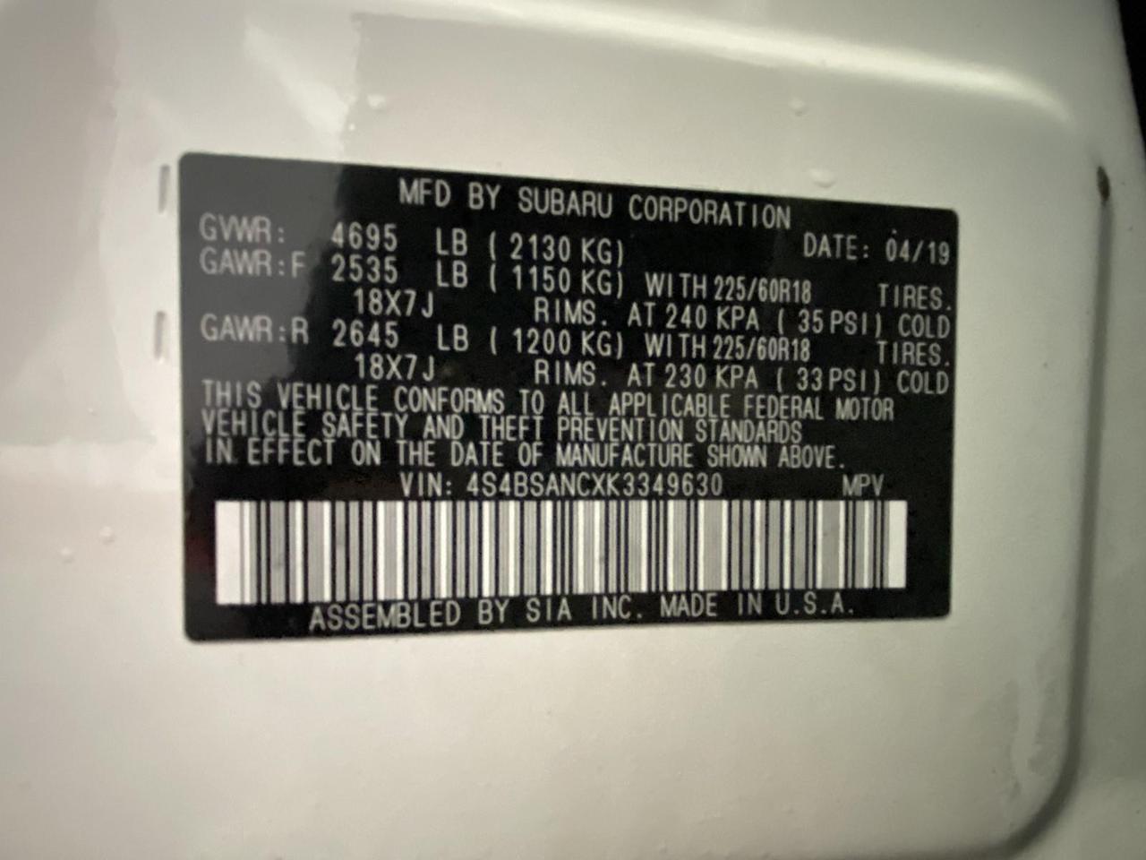 2019 Subaru Outback Limited Richmond Hill NY