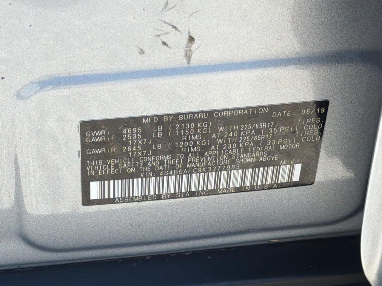 2019 Subaru Outback Premium Hagerstown MD