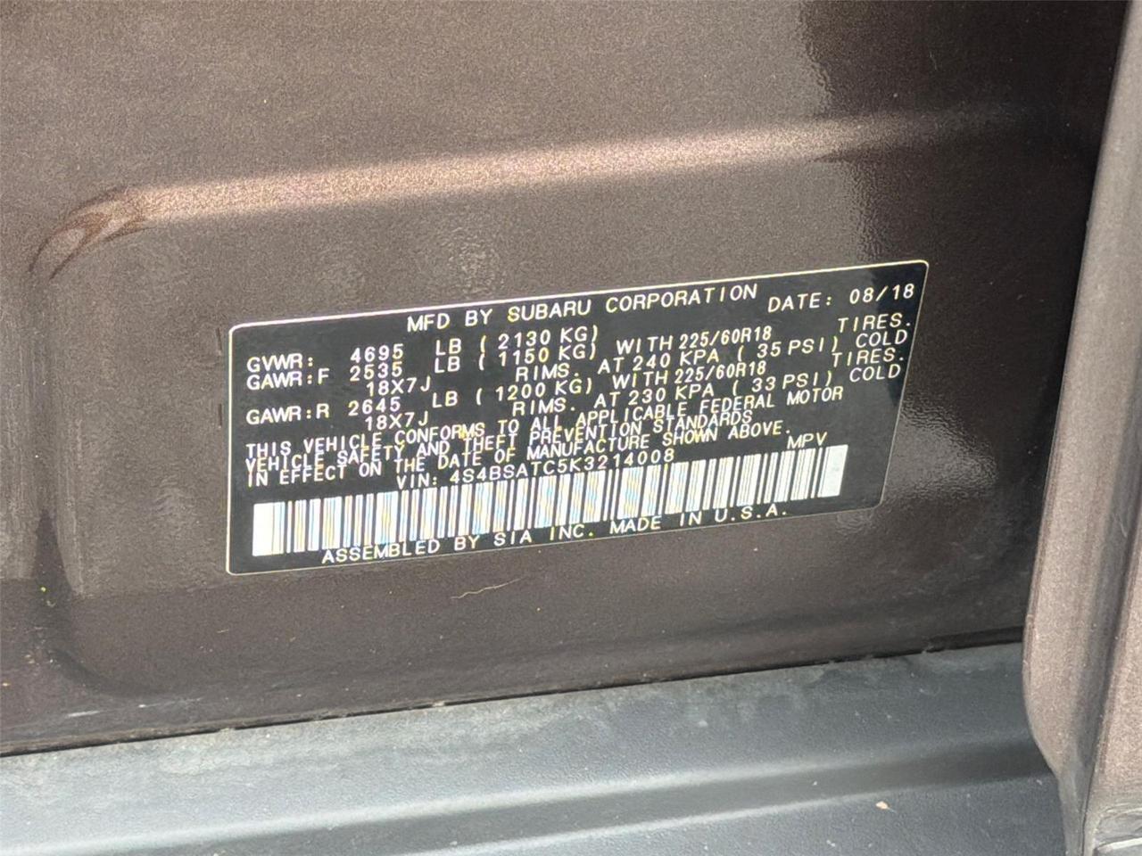 2019 Subaru Outback Touring Hagerstown MD