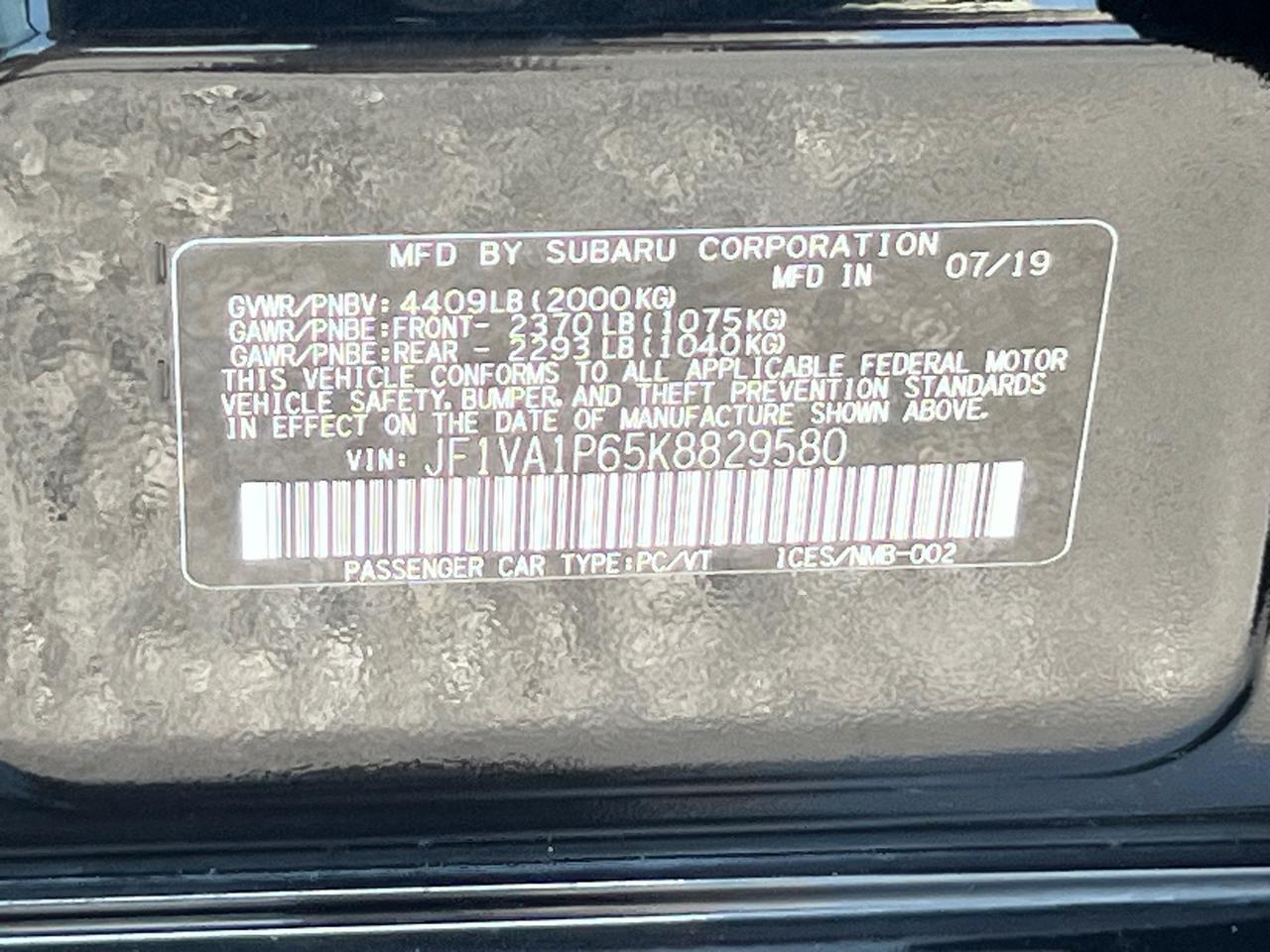 2019 Subaru WRX Limited Hagerstown MD