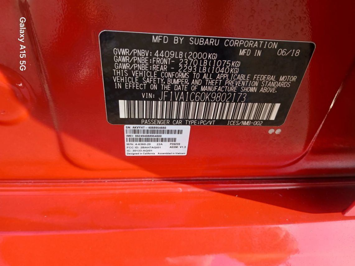 2019 Subaru WRX Premium Sedan 4D Maitland FL