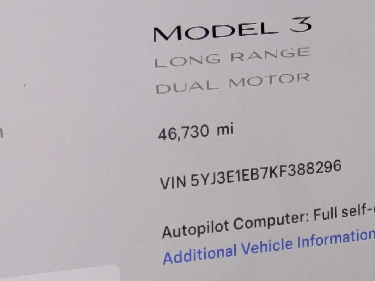 2019 Tesla Model 3 Long Range Jacksonville FL