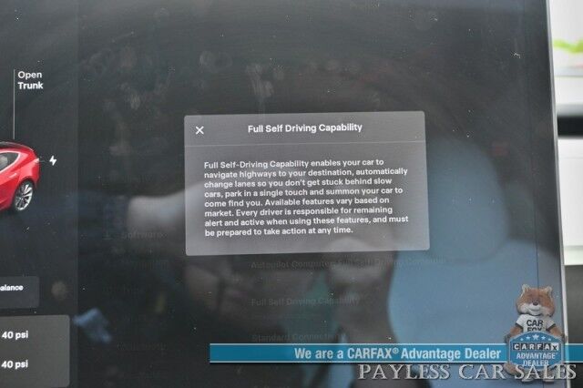 2019 Tesla Model 3 Performance / AWD / 450HP / Full Self Driving Included / Power & Heated Leather Seats / Fixed Glass Roof / Lane Departure & Blind Spot Alert / Bluetooth / Backup Camera / 310 Mile Range / 1-Owner Anchorage AK