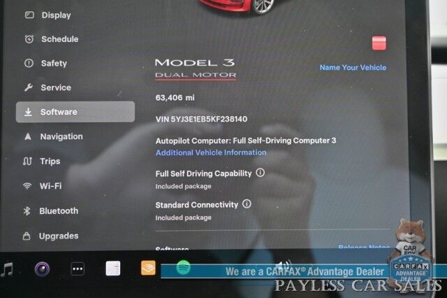 2019 Tesla Model 3 Performance / AWD / 450HP / Full Self Driving Included / Power & Heated Leather Seats / Fixed Glass Roof / Lane Departure & Blind Spot Alert / Bluetooth / Backup Camera / 310 Mile Range / 1-Owner Anchorage AK