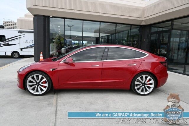 2019 Tesla Model 3 Performance / AWD / 450HP / Full Self Driving Included / Power & Heated Leather Seats / Fixed Glass Roof / Lane Departure & Blind Spot Alert / Bluetooth / Backup Camera / 310 Mile Range / 1-Owner Anchorage AK