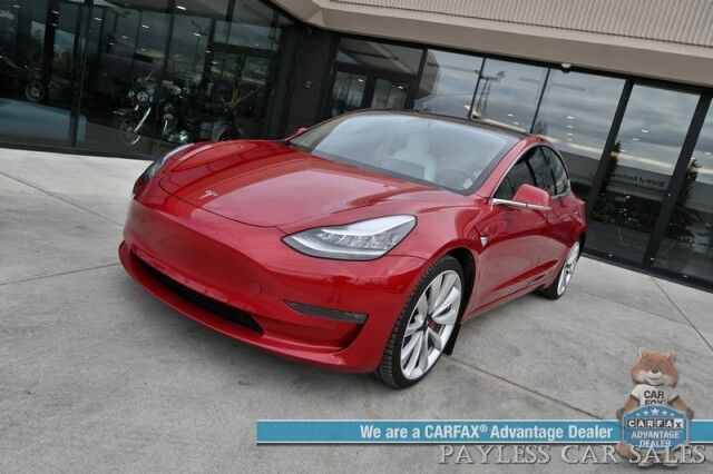 2019 Tesla Model 3 Performance / AWD / 450HP / Full Self Driving Included / Power & Heated Leather Seats / Fixed Glass Roof / Lane Departure & Blind Spot Alert / Bluetooth / Backup Camera / 310 Mile Range / 1-Owner Anchorage AK