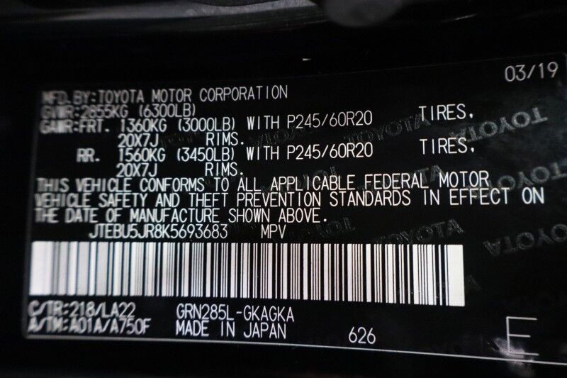 2019 Toyota 4Runner Limited 4WD 4.0L V6 GPS Camera Sunroof 3rd Row FREE WARRANTY Arlington TX