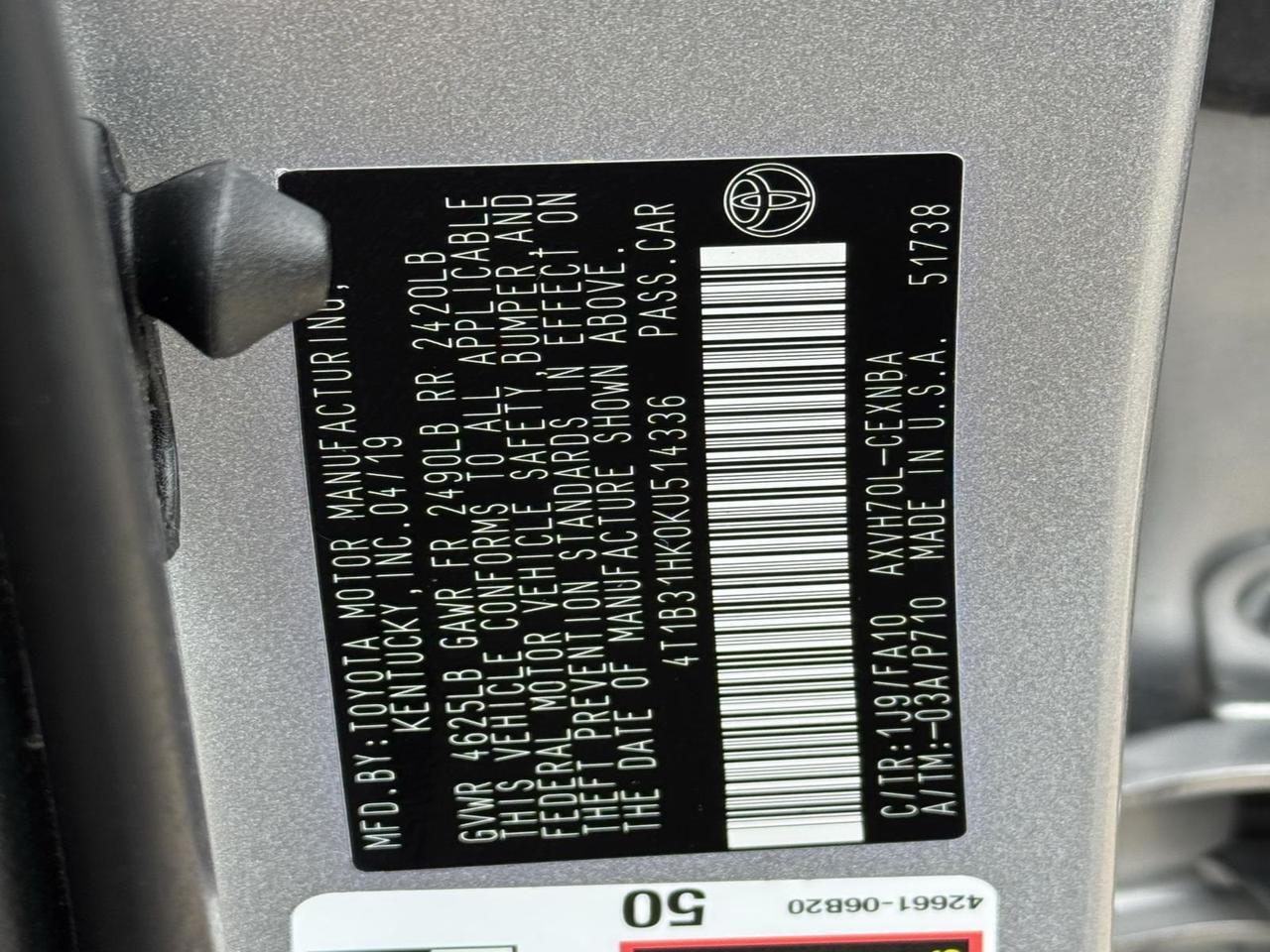 2019 Toyota Camry Hybrid LE Fredericksburg VA