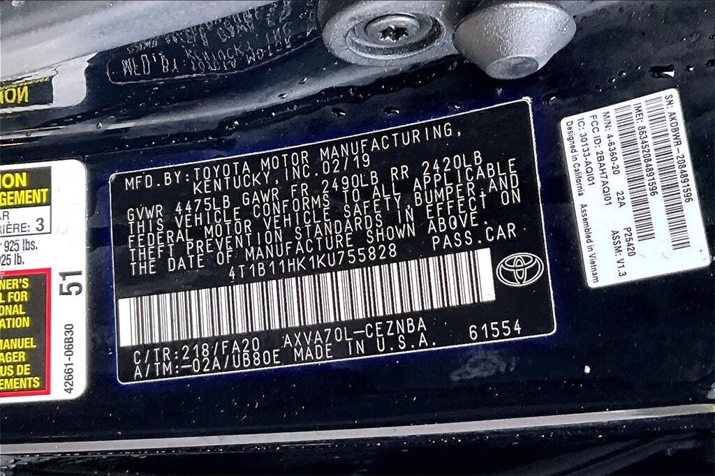 2019 Toyota Camry LE OR